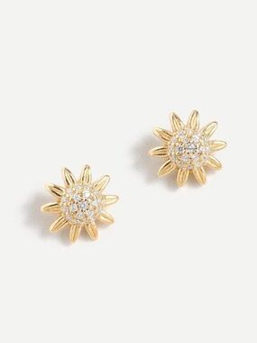 J. Crew Demi-Fine 14k Gold Plated Sterling Silver Sunflower Earrings
